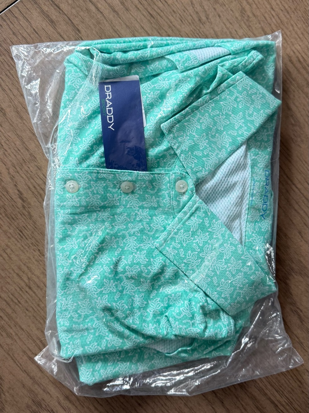 B. Draddy Men's Mint Green Floral Polo Shirt